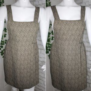 Neutral Floral Pinafore Dress